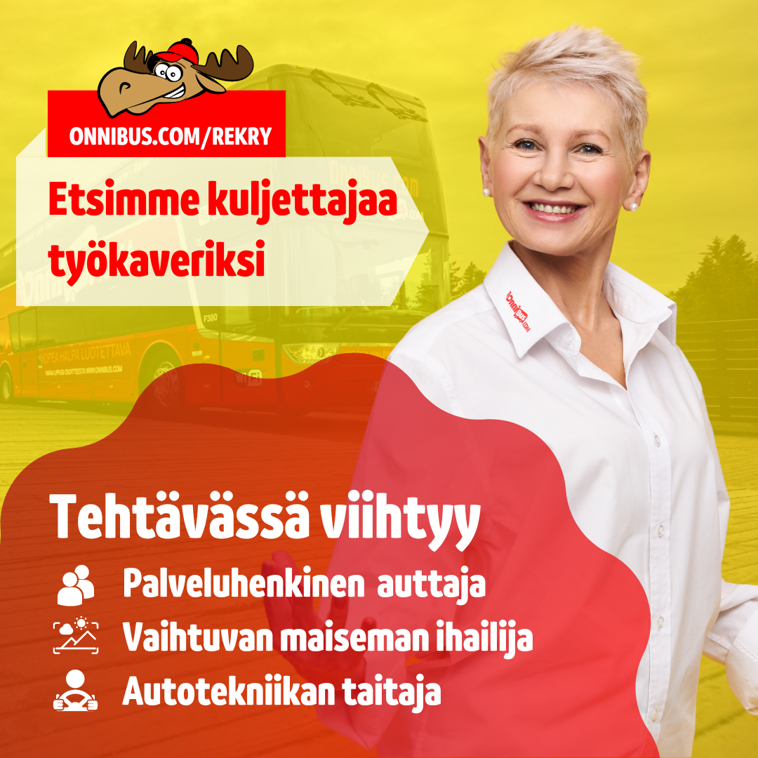 OnniBus avoimet työpaikat kuljettajille ja kuskeille
