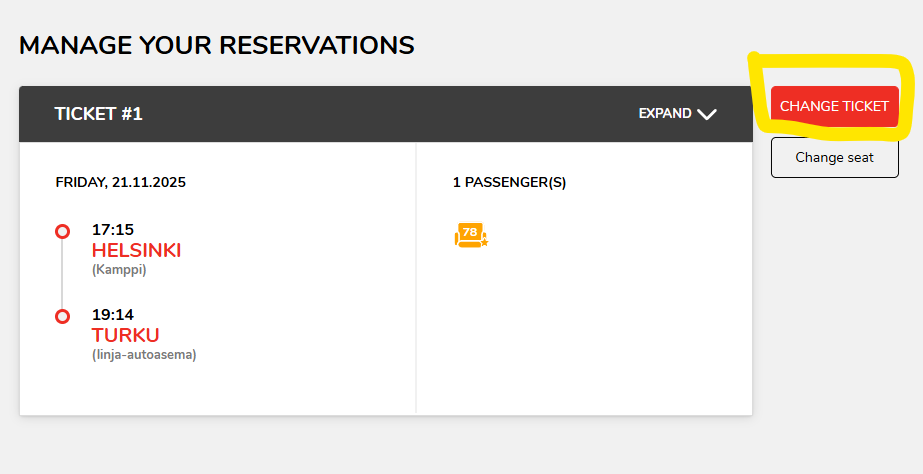 How to change your ticket - OnniBus