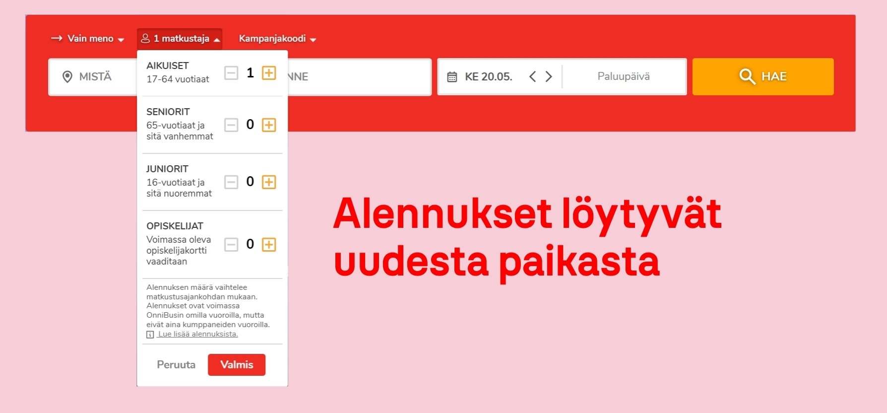 Näin valitset juniorialennuksen matkustajavalikosta