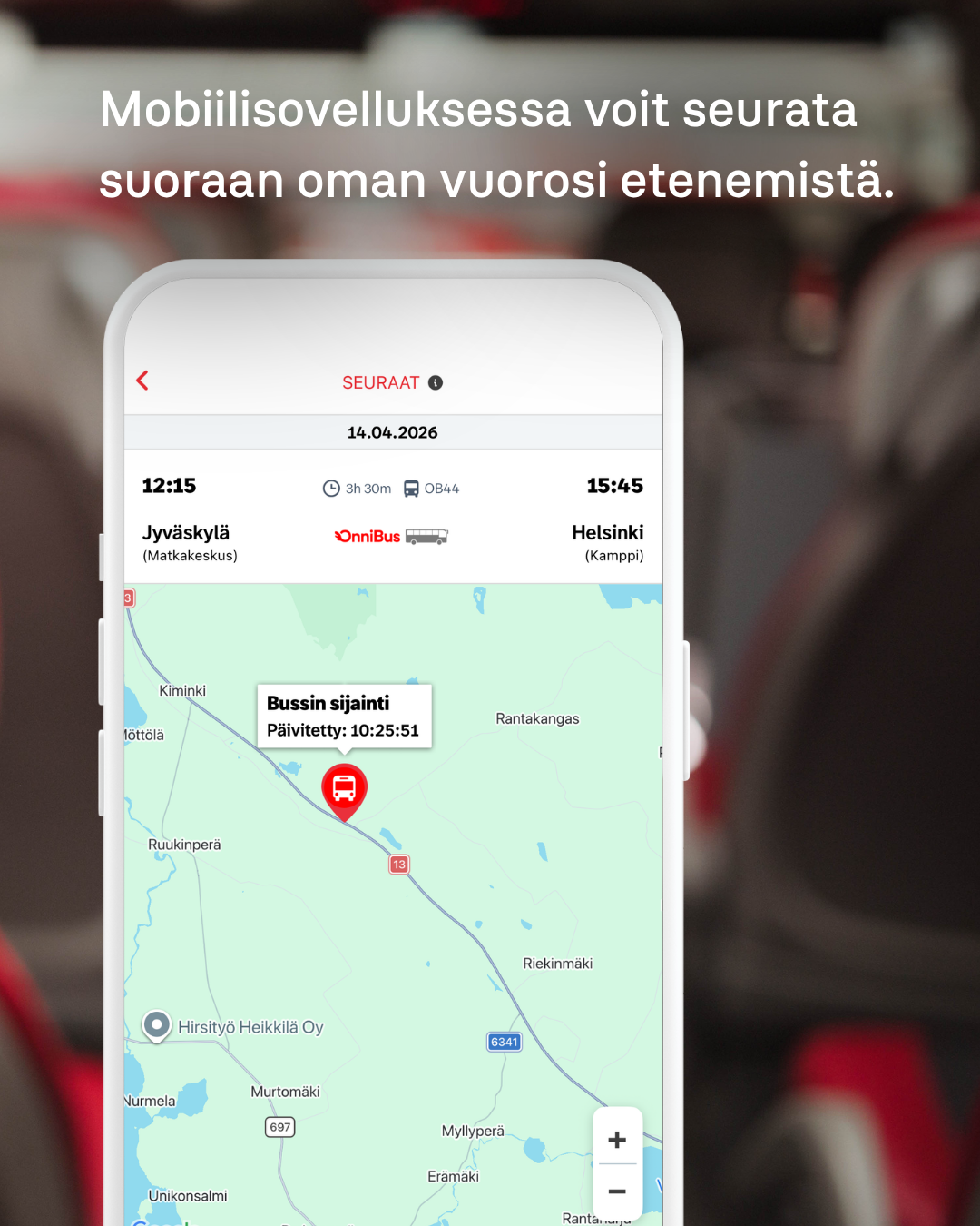 Bussit kartalla -ominaisuus